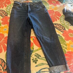 American Eagle Outfitters Women's Deep Blue Straight Leg Jeans